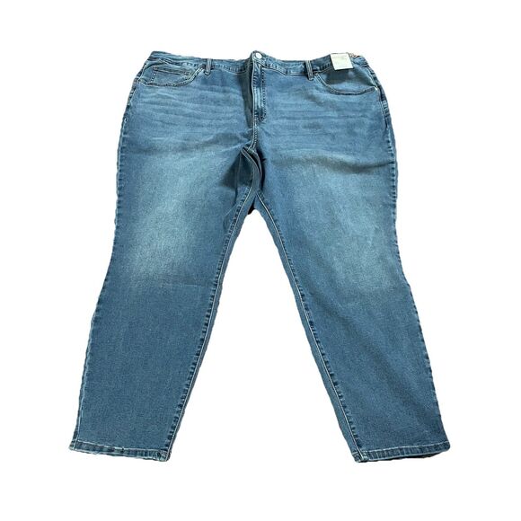 BRAND NEW WOMEN'S SIZE 26W TERRA & SKY MEDIUM WASH SKINNY HIGH RISE JEANS - Picture 1 of 2